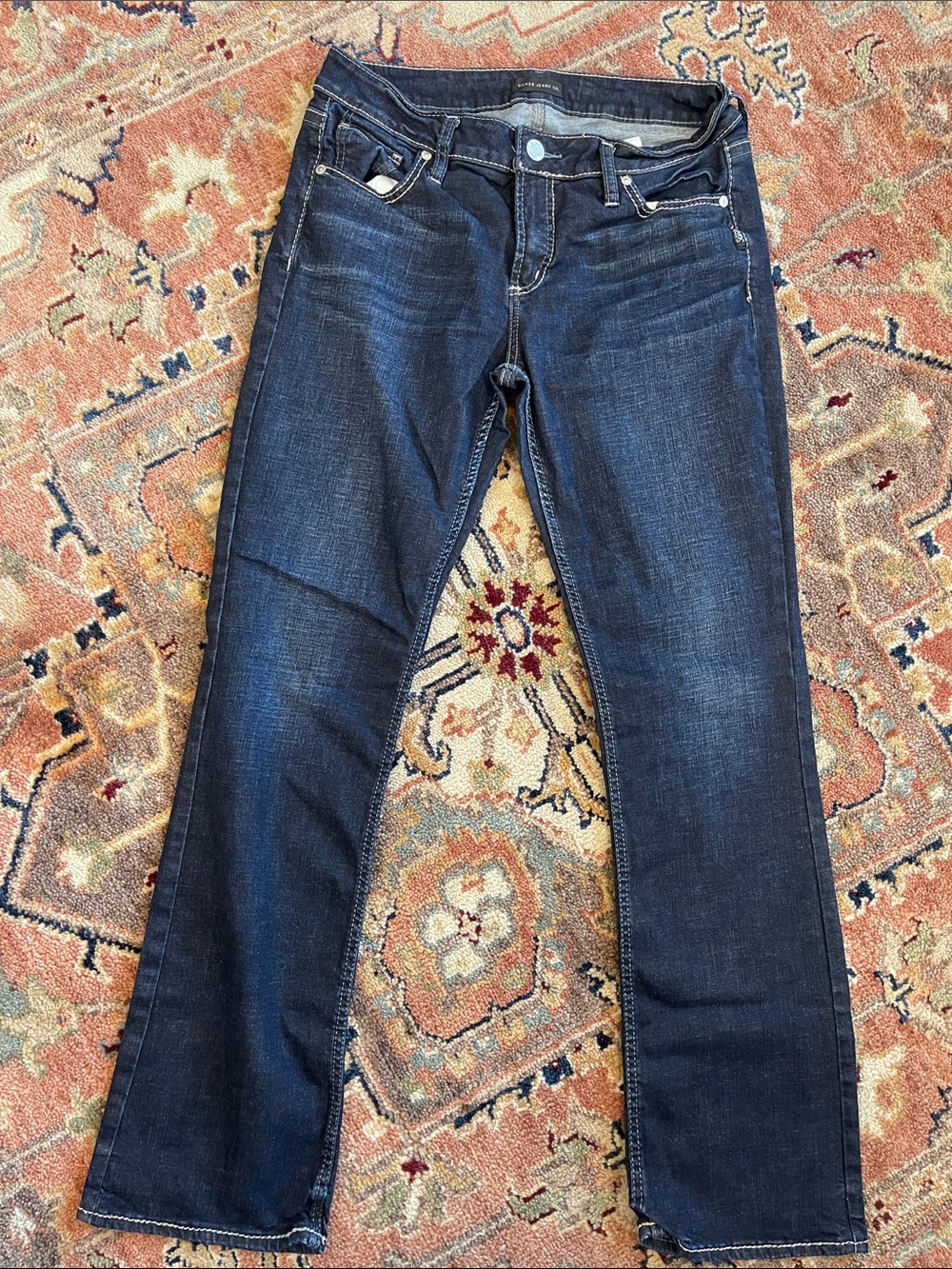 Silver Jeans Dark Blue Straight Leg Women's Jeans